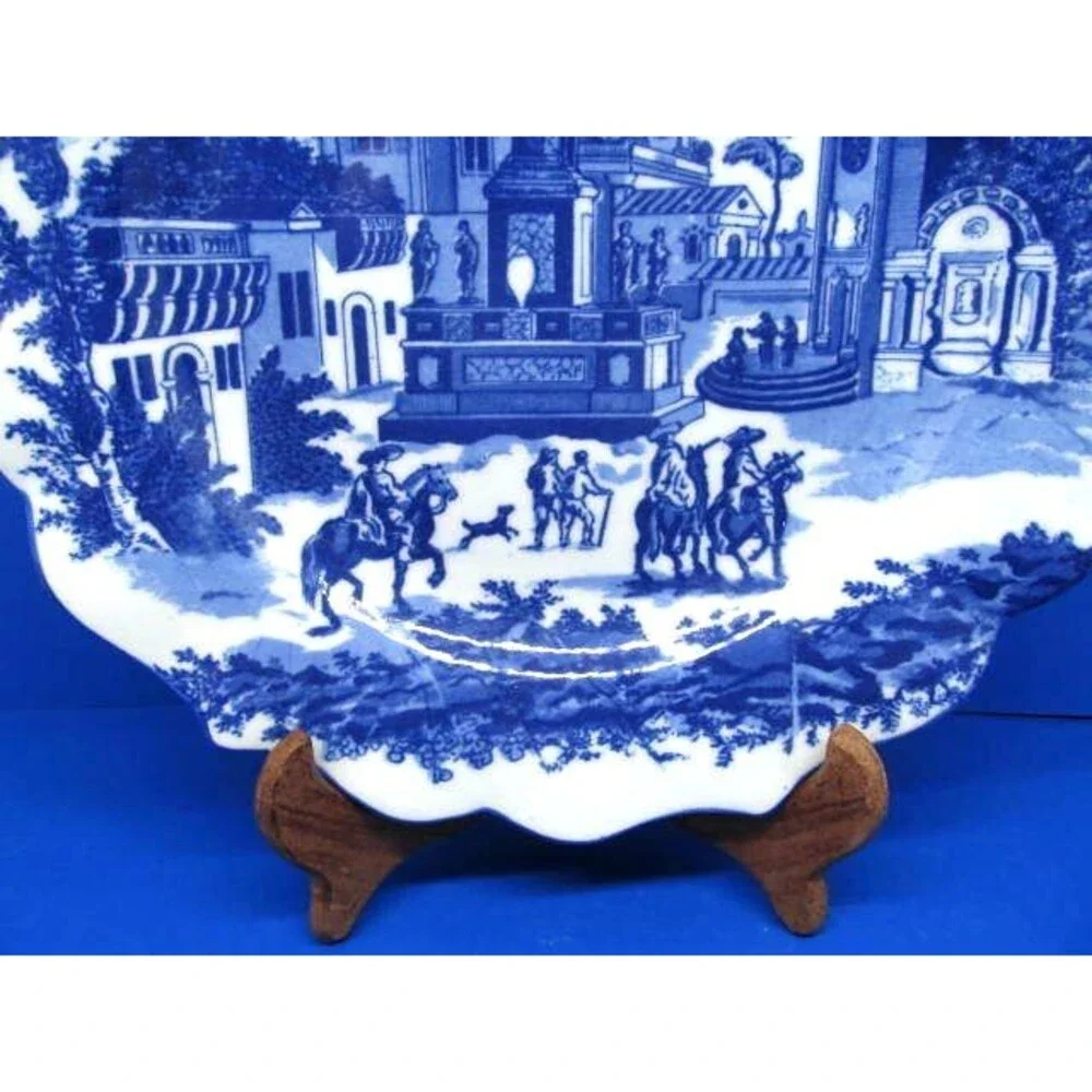 Victoria Ware Ironstone Blue Scenic Plate 12